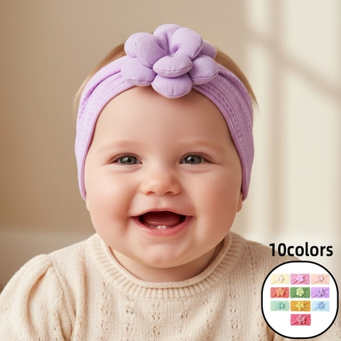 Baby Mädchen Weiches Nylon Blumen Stirnband Zopfmuster Elastisches Haarband Kleinkind Haarschmuck Neugeborenen Fotografie Requisiten