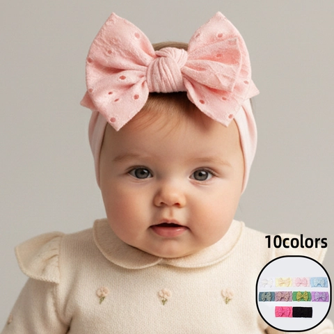 Bandeau à Nœud Doux pour Bébé en Polyester Teinture par Ligature Élastique pour Nourrissons Nouveau-nés Accessoires