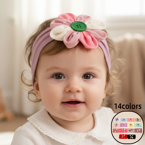 Newborn Baby Flower Headband Soft Elastic Polyester Hair Band For Infant Toddler Girls Daily Photography Accessories