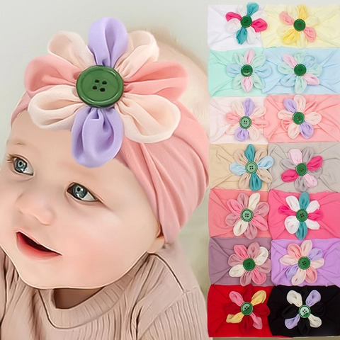 Newborn Baby Flower Headband Soft Elastic Polyester Hair Band For Infant Toddler Girls Daily Photography Accessories