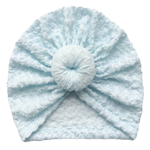Lindo Gorro de Turbante para Bebé Nudo de Dona Textura de Burbuja Gorro Suave para Recién Nacido Niñas Niños Color Sólido