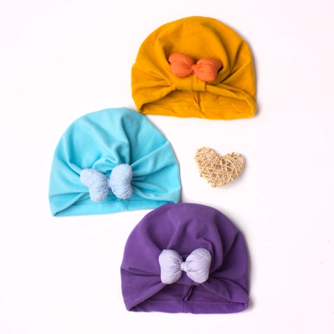 Cappello Turban per Neonato Con Grande Fiocco Fascia per Capelli Morbida Elastica per Bambini Piccoli Ragazze Oggetti di Scena per Foto
