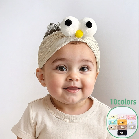 Niedliches Cartoon Große Augen Baby Stirnband Elastisches Strick Kleinkind Turban Haar Zubehör Weich Atmungsaktiv Fotografie Requisiten