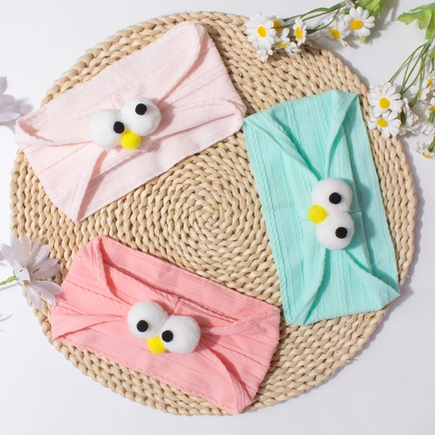 Niedliches Cartoon Große Augen Baby Stirnband Elastisches Strick Kleinkind Turban Haar Zubehör Weich Atmungsaktiv Fotografie Requisiten