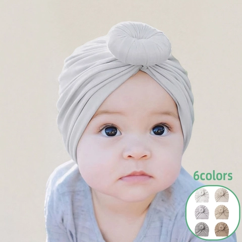 Baby Turban Hut Donut Knoten Design Polyester Überziehhut Weiche Atmungsaktive Batikgefärbt Kopfbedeckung Für Säuglinge Kleinkinder Mädchen Jungen