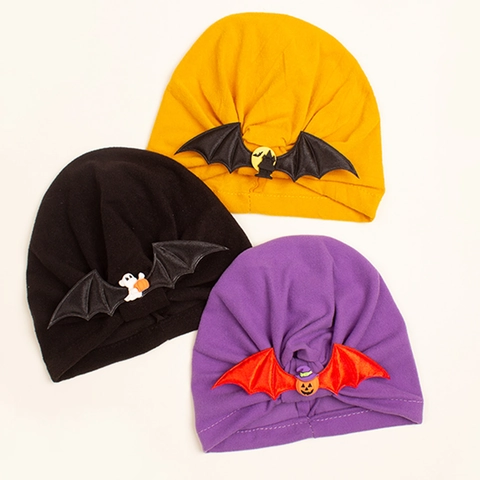 Baby Halloween Tulband Hoed Polyester Baby Beanie Vleermuisvleugels Pompoen Decor Voor Pasgeborenen Peuters Feest Cosplay
