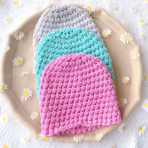 Baby Winter Knit Beanie Hat For Toddlers Infants Warm Thick Polyester Crochet Hat Solid Color Pullover Cap For Boys Girls Kids