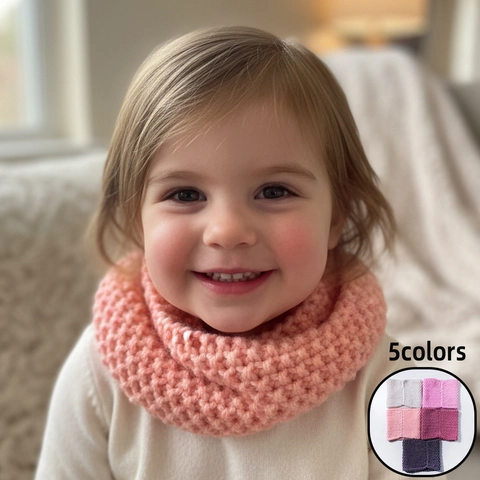 Calentador de Cuello de Punto para Bebés Color Sólido Bufanda Cálida de Hilo de Poliéster Suave Cuello para Niños y Niñas Accesorio de Invierno