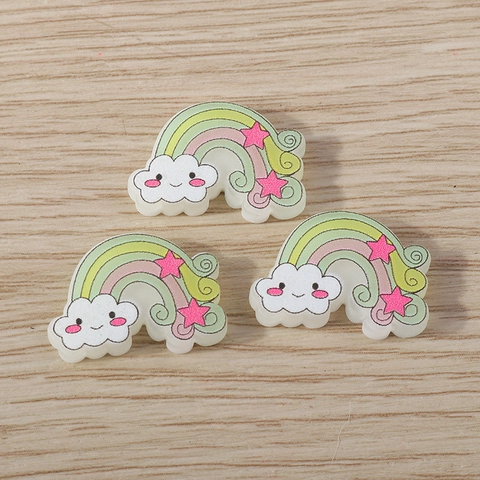 Cartoon Rainbow Smiling Cloud Resin Pendants DIY Jewelry Accessories For Necklace Earring Keychain Handmade Craft Materials