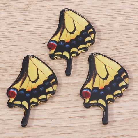 Acrylic Butterfly Wing Charms Colorful Animal Pendants For DIY Jewelry Making Earrings Necklace Bracelet Keychains Accessories