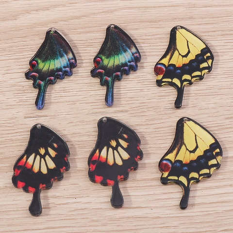 Acrylic Butterfly Wing Charms Colorful Animal Pendants For DIY Jewelry Making Earrings Necklace Bracelet Keychains Accessories