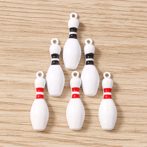Mini Breloques Quille de Bowling en Alliage Style Sport pour DIY Collier Bracelet Porte-clés Accessoires de Fabrication de Bijoux