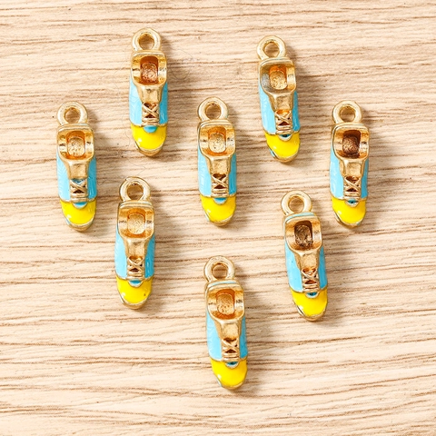 Alloy Sneaker Charms Enamel Drip Oil Shoe Pendants For DIY Jewelry Making Bracelet Necklace Keychain Accessory