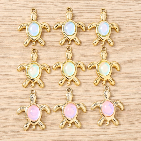 Alloy Sea Turtle Pendants For DIY Jewelry Making Colorful Animal Charms For Necklace Bracelet Earring Keychain Craft Accessories