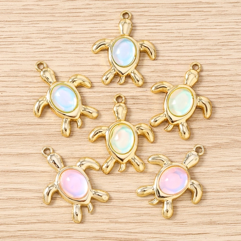 Alloy Sea Turtle Pendants For DIY Jewelry Making Colorful Animal Charms For Necklace Bracelet Earring Keychain Craft Accessories