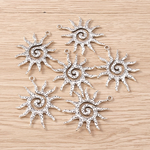 Vintage Zinklegierung Spirale Sonne Charms Altsilber Sonnenstrahl Anhänger Für DIY Halskette Armband Ohrring Schmuckherstellung Zubehör