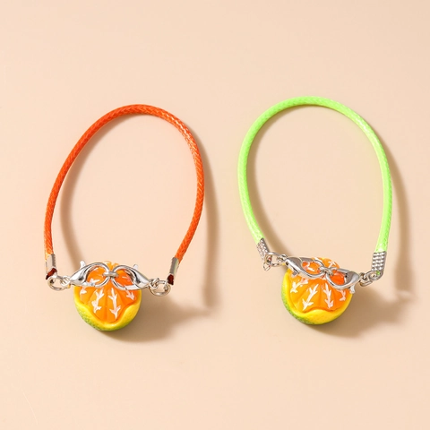 Simulation 3D Orange Fruit Phone Chain Braided Rope Resin Bag Pendant Cute Fresh Style For Women Girls Daily Gift Accessory