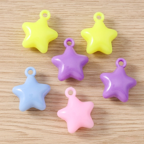 Macaron Color Resin Star Pendants For DIY Jewelry Making Pentagram Charms For Earrings Necklace Bracelet Keychain Accessory