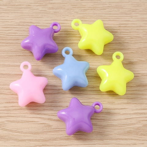 Macaron Color Resin Star Pendants For DIY Jewelry Making Pentagram Charms For Earrings Necklace Bracelet Keychain Accessory