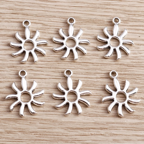 Ciondoli Girasole Fai da Te in Lega di Zinco Ciondolo Sole Vuoto Per Creazione di Gioielli Orecchini Collana Bracciale Risultati Accessori Fiore Argento Antico
