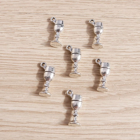 Vintage Antiksilber Zinklegierung Weinglas Kelch Charms Anhänger Für DIY Schmuckherstellung Ohrringe Halskette Schlüsselanhänger Handwerk Zubehör