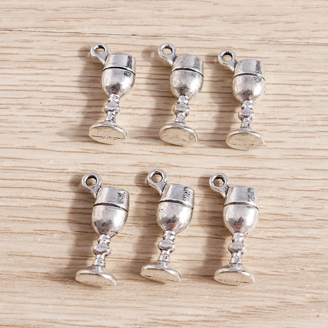 Vintage Antiksilber Zinklegierung Weinglas Kelch Charms Anhänger Für DIY Schmuckherstellung Ohrringe Halskette Schlüsselanhänger Handwerk Zubehör