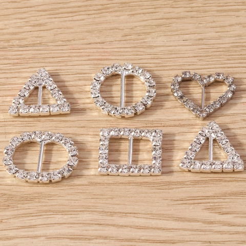 Fai Da Te Creazione Gioielli Strass Fibbia Geometrica Lega Cuore Rotondo Triangolo Quadrato Pendenti Per Accessori Abbigliamento
