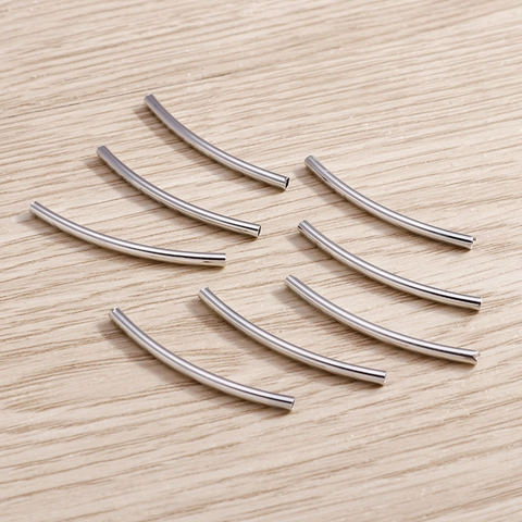 Simple Zinc Alloy Hollow Curved Tube Beads Electroplated Connection Tubes For DIY Jewelry Making Bracelet Necklace Accessories