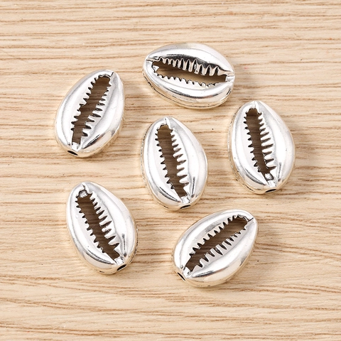 Silver Tone Alloy Cowrie Shell Charms For DIY Jewelry Making Necklace Bracelet Accessory Fashion Natural Style Pendant