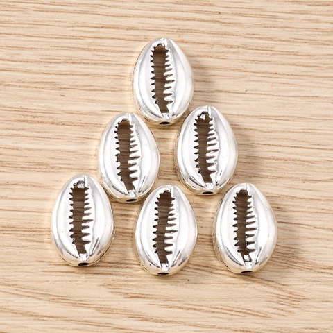 Silver Tone Alloy Cowrie Shell Charms For DIY Jewelry Making Necklace Bracelet Accessory Fashion Natural Style Pendant