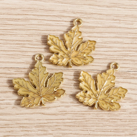 Ahornblatt Legierung Emaille Anhänger Für DIY Schmuckherstellung Bunte Herbstblatt Charms Für Ohrringe Halsketten Armband