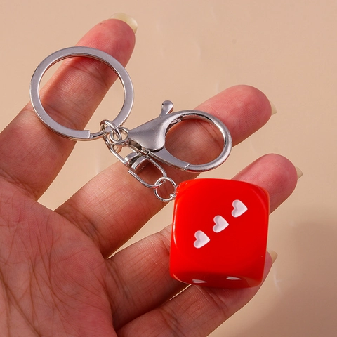 Portachiavi a Dado con Punti a Cuore Creativo in Lega di Zinco Resina Ciondolo per Borsa Regalo Romantico per Coppie San Valentino