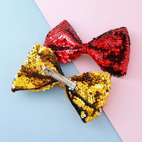 Große Pailletten Schleife Haarspange Für Mädchen Glitzer Schleifen Haarnadeln Für Bühne Aufführung Festival Party Haarschmuck