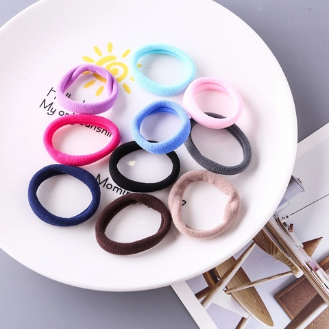 Kids High Elastic Seamless Fabric Hair Ties Soft No Damage Ponytail Holder For Girls Daily Styling Korean Style Hair Bands