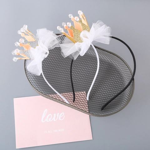 Cerchietto Corona Luccicante per Bambini Accessori per Capelli Principessa Con Tulle per Ragazze Festa di Compleanno Regalo