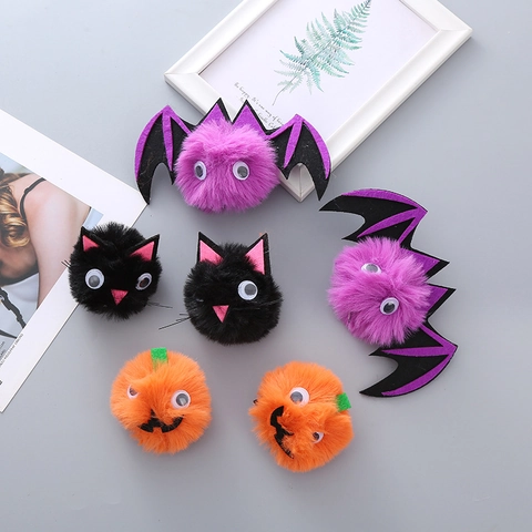 Halloween Kinder Lustige Haarklammern Plüsch Kürbis Fledermaus Schwarze Katze Haarnadeln Festival Party Kostüm Dekor Kopfschmuck Zubehör