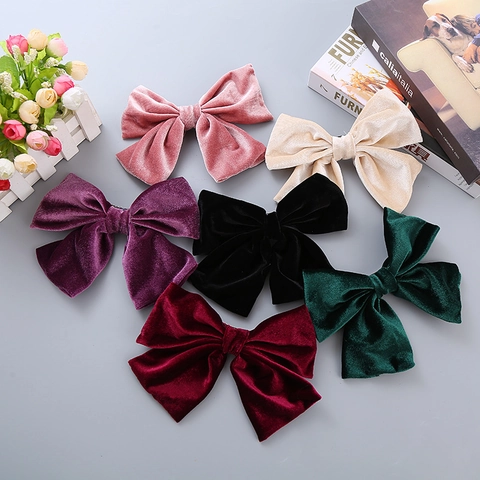 Pince à Cheveux Grand Nœud en Tissu Fait à la Main pour Femme Barrette Élégante Douce Accessoire Cheveux Vintage