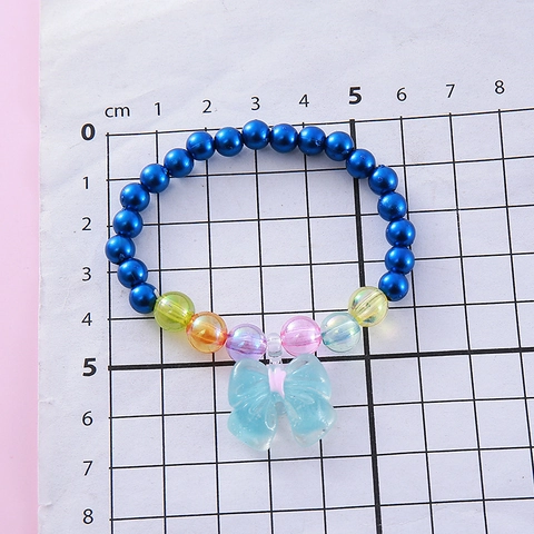 Kinder Süßes Perlen Armband Bunter Schleife Anhänger Künstliche Perle Süßer Harz Anhänger Schmuck Für Mädchen Geburtstag Party Geschenk