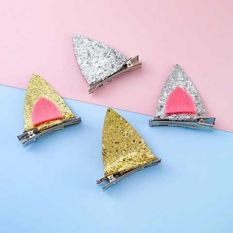Glitzer Pailletten Tierohr Haarklammern Für Kinder Mädchen Niedliche Hundeohr Haarnadeln Mit Filz Metall Krokodilklemmen Party Haarschmuck