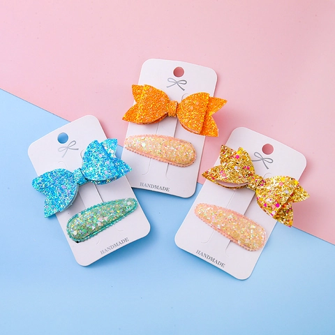 Handmade Sequin Bow Hair Clips For Kids Shiny Glitter Hairpin Sweet Girls Hair Accessories Fashion Hair Decoration