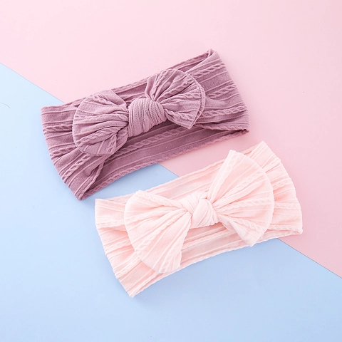 Fascia Capelli Elastica per Neonata Morbida Maglia Grande Fiocco Fascia Capelli Stampa Floreale Accessori per Capelli per Neonati Feste
