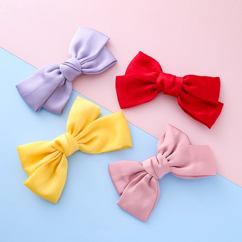 Pince à Cheveux Grand Nœud de Style Coréen pour Filles Accessoires de Cheveux Princesse en Polyester pour Enfants