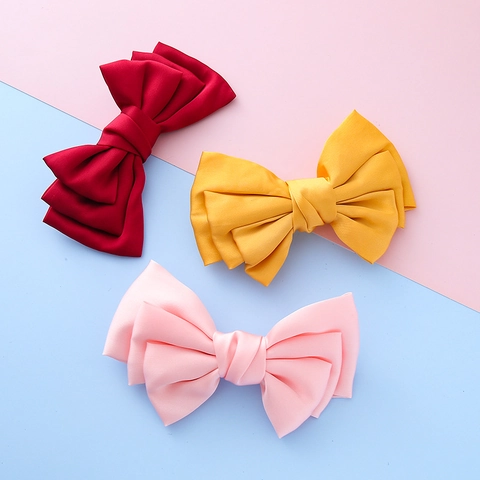 Pince à Cheveux Grand Nœud de Style Coréen pour Filles Accessoires de Cheveux Princesse en Polyester pour Enfants