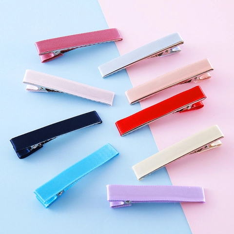 Polyester Umhüllte Krokodilklemmen Für Kinder Haarschmuck DIY Band Bedeckte Entenschnabelklemmen Einfache Süße Handgemachte Haarspangen