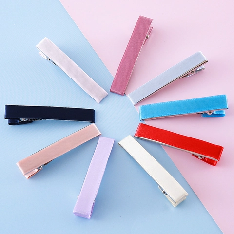 Polyester Umhüllte Krokodilklemmen Für Kinder Haarschmuck DIY Band Bedeckte Entenschnabelklemmen Einfache Süße Handgemachte Haarspangen