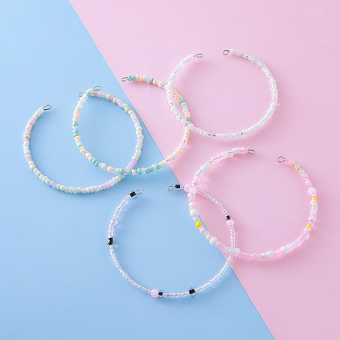 Handmade Colorful Seed Beads Hanging Chain For Bags Keys Women Girls Ins Style Fresh Fashion Jewelry Bag Charm Keychain Accessory