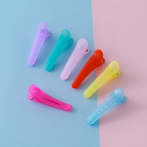 Jelly Color Translucent Duckbill Hair Clips Plastic DIY Hair Accessory Findings Fresh Sweet Style Fixing Pin Non Creasing