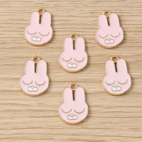 Colgantes de Aleación de Esmalte de Dibujos Animados Conejo Pato Perro Zanahoria Charms Para Joyería DIY Llavero Bolso
