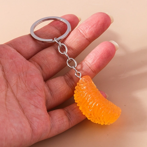 Kreative Simulation Frucht Orangenscheibe Harz Schlüsselanhänger Transparente Textur Tasche Anhänger Charme Ring Damen Geschenk