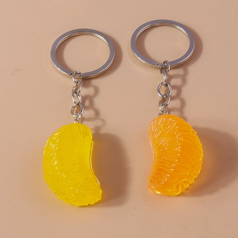 Kreative Simulation Frucht Orangenscheibe Harz Schlüsselanhänger Transparente Textur Tasche Anhänger Charme Ring Damen Geschenk